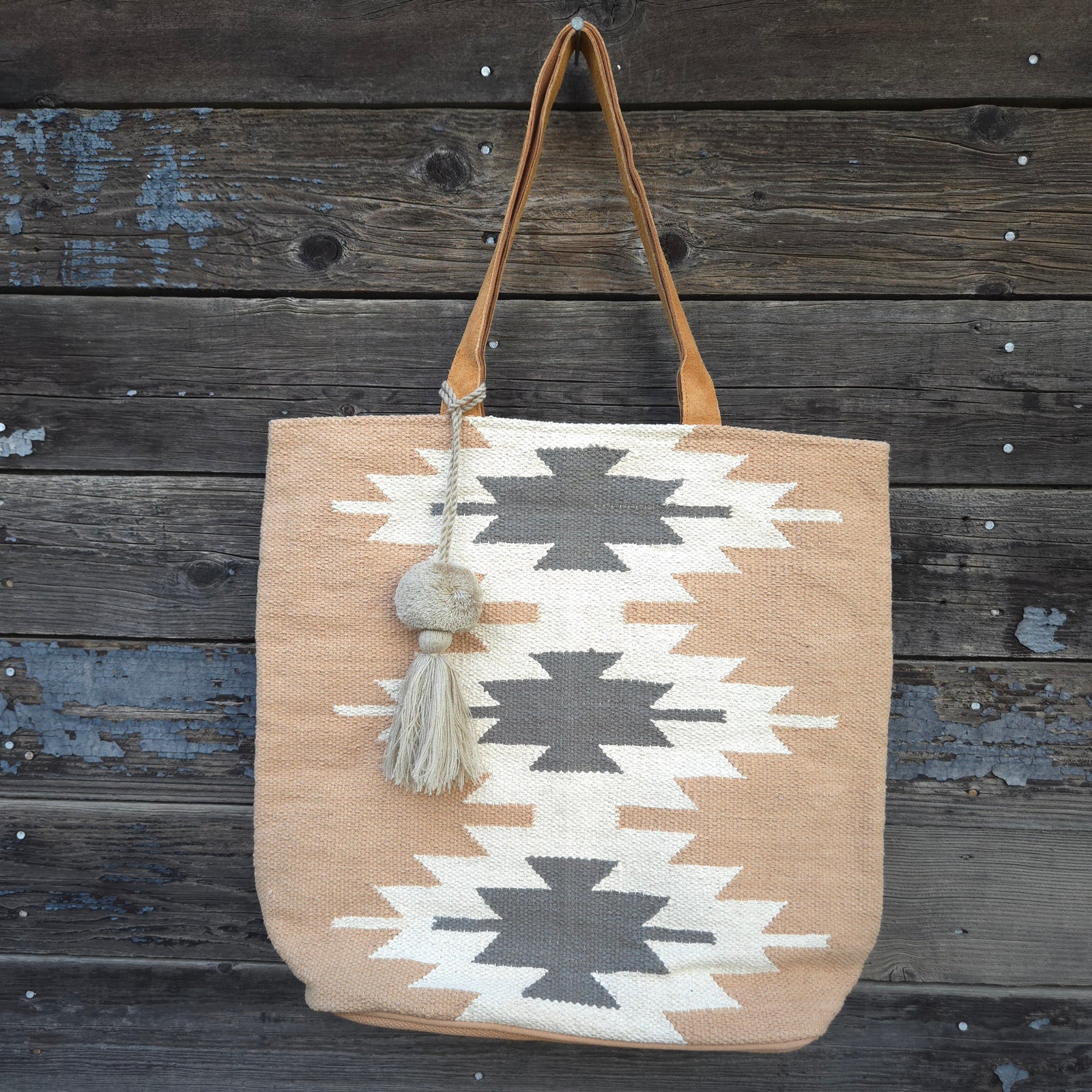 Southwestern Tote - Tan, Cream, & Grey