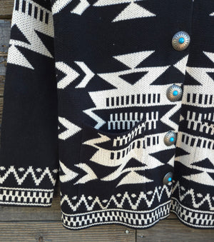 Cotton and Rye - Black and White Southwestern Cardigan