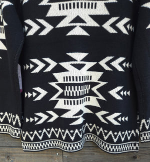 Cotton and Rye - Black and White Southwestern Cardigan