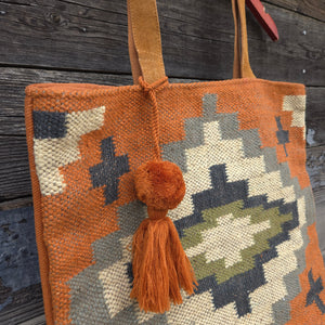 Southwestern Tote - Rust and Cream