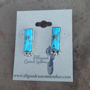 Kingman Turquoise Rectangle Earrings