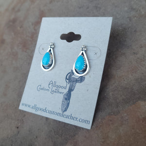 Teardrop Sterling and Turquoise Earrings