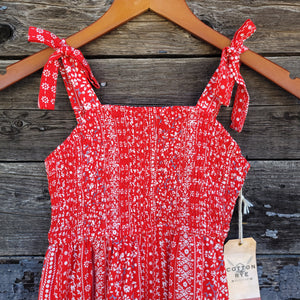 Cotton and Rye - Girl's Red Floral Dress