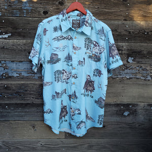 Sendero - City Slicker Men's Short Sleeve Shirt - Sky Grande