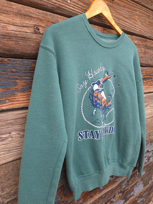 "Say Howdy" Women's Green Sweatshirt