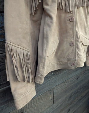 Western Fringe Leather Jacket - Tan