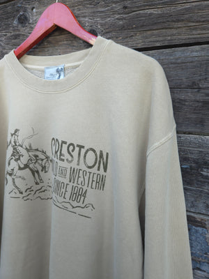 Creston Crewneck Mineral Washed Sweatshirt - Dusty Bronc