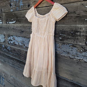 Cotton and Rye - Girl's Tan Gingham Dress