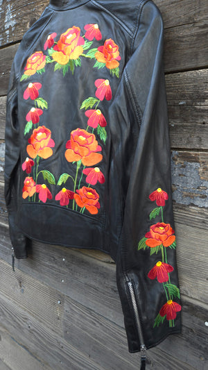 Poppy Leather Moto Jacket - Black