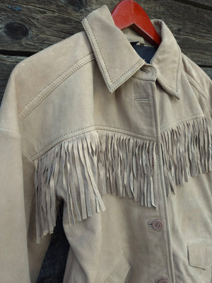 Western Fringe Leather Jacket - Tan