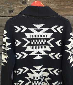 Cotton and Rye - Black and White Southwestern Cardigan