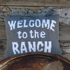 Pillow - Welcome to the Ranch 16x12 - Grey