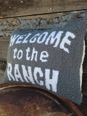 Pillow - Welcome to the Ranch 16x12 - Grey