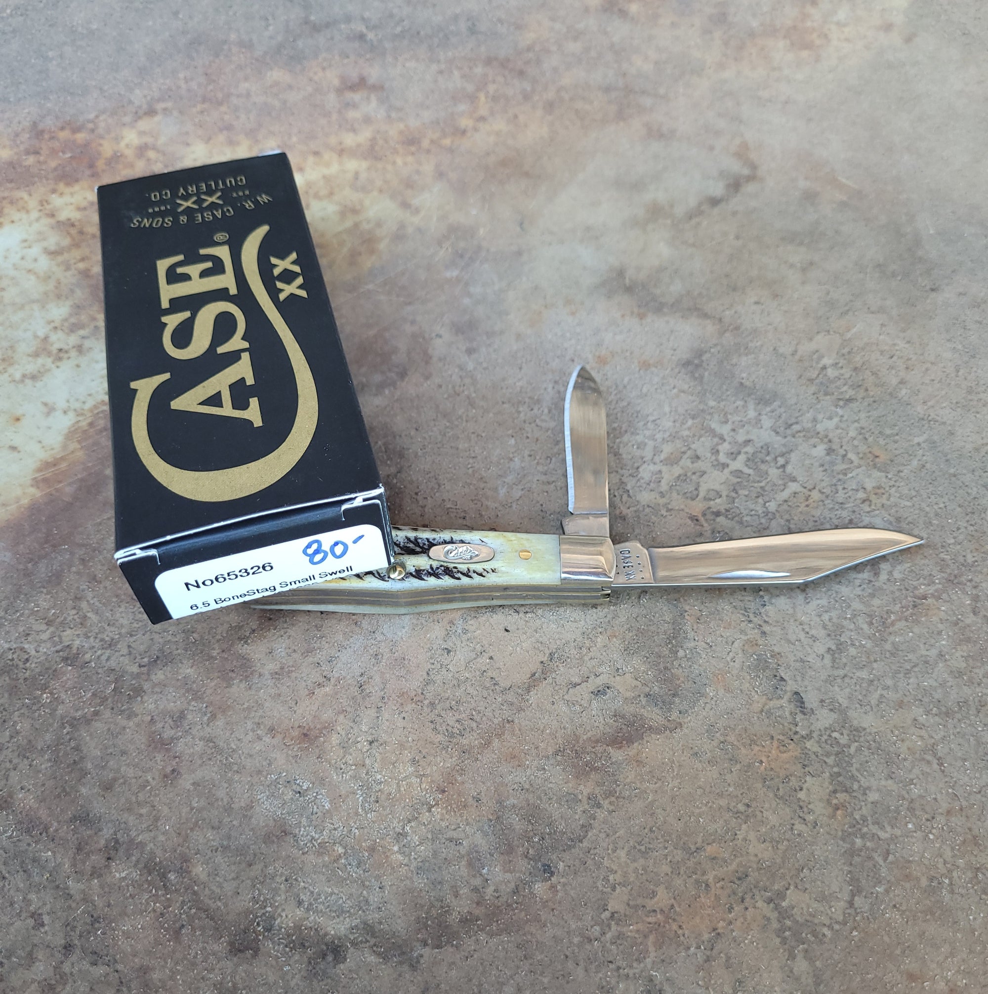 Case Knife - 65326 Jigged Case 6.5 BoneStag® Small Swell Center Jack
