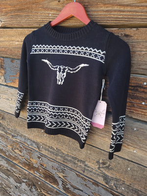 Cotton and Rye - Kid's Longhorn Sweater - Black