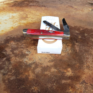 Case Knife - 31952 Dark Red Bone Peach Seed Jig Mini Trapper