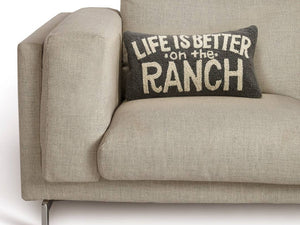 Pillow - Life is Better On the Ranch - Grey - 22x12