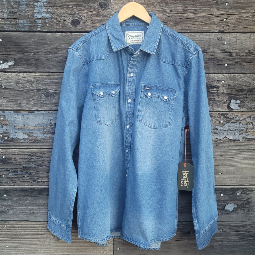 Howler Brothers - Dust Up Denim Snap Shirt - Shaver Medium Wash