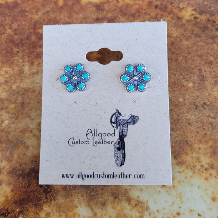Turquoise Earrings - Iris Stud Earrings