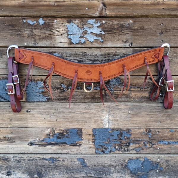 Breast Collar Roughout Tripping Collar with Latigo Strings Allgood