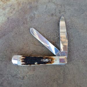 Case Knife - 00164 Amber Bone Peach Seed Jig Trapper