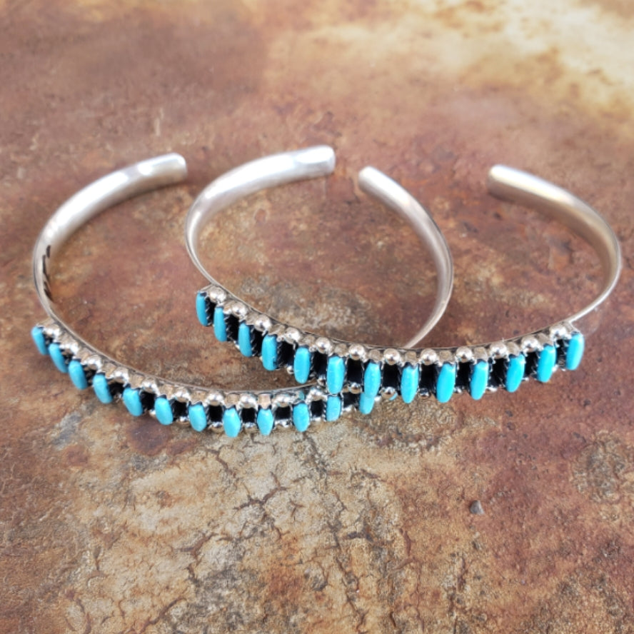 Turquoise Petit Point Cuff Bracelet