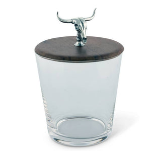 Glass Ice Bucket with Steer Head
