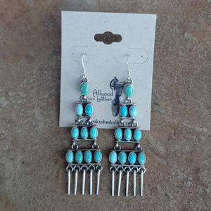 Turquoise and Sterling Silver Chandelier Dangle Earrings