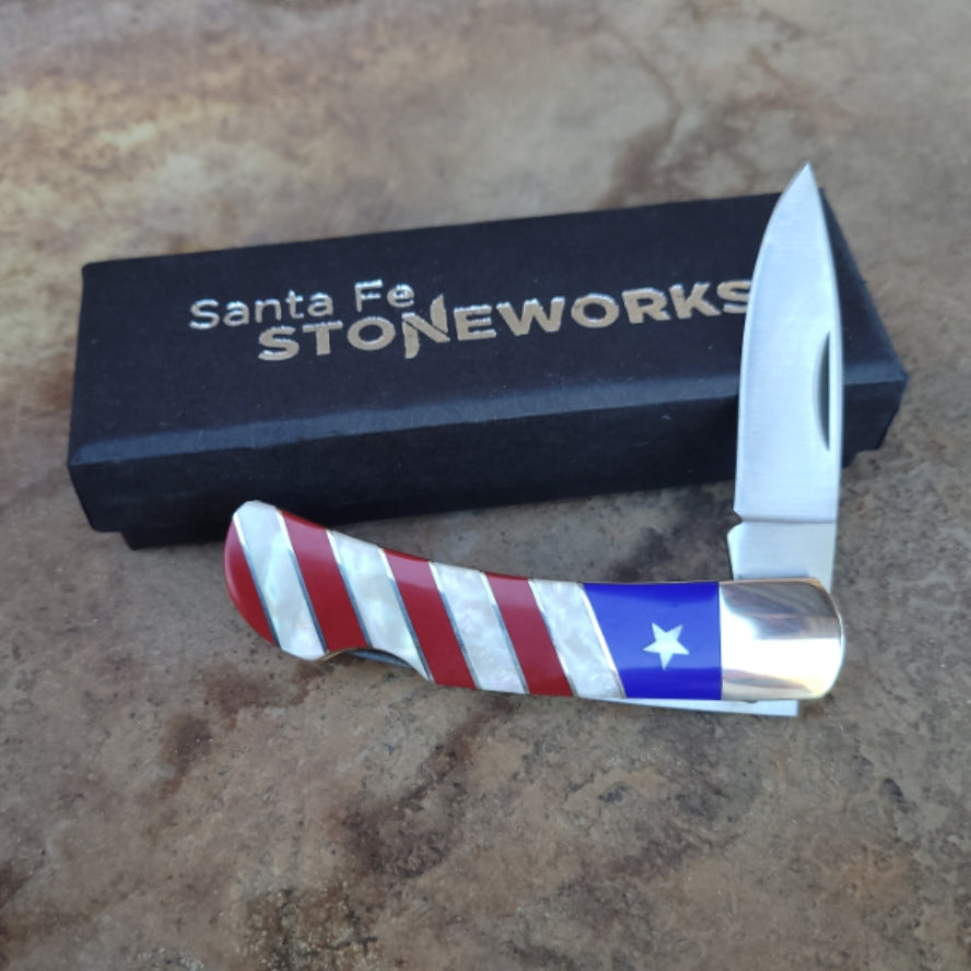 Santa Fe Stoneworks - Patriotic Lock-back - 3"