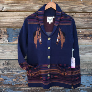 Cotton and Rye - Horse and Horseshoe Cardigan - Navy