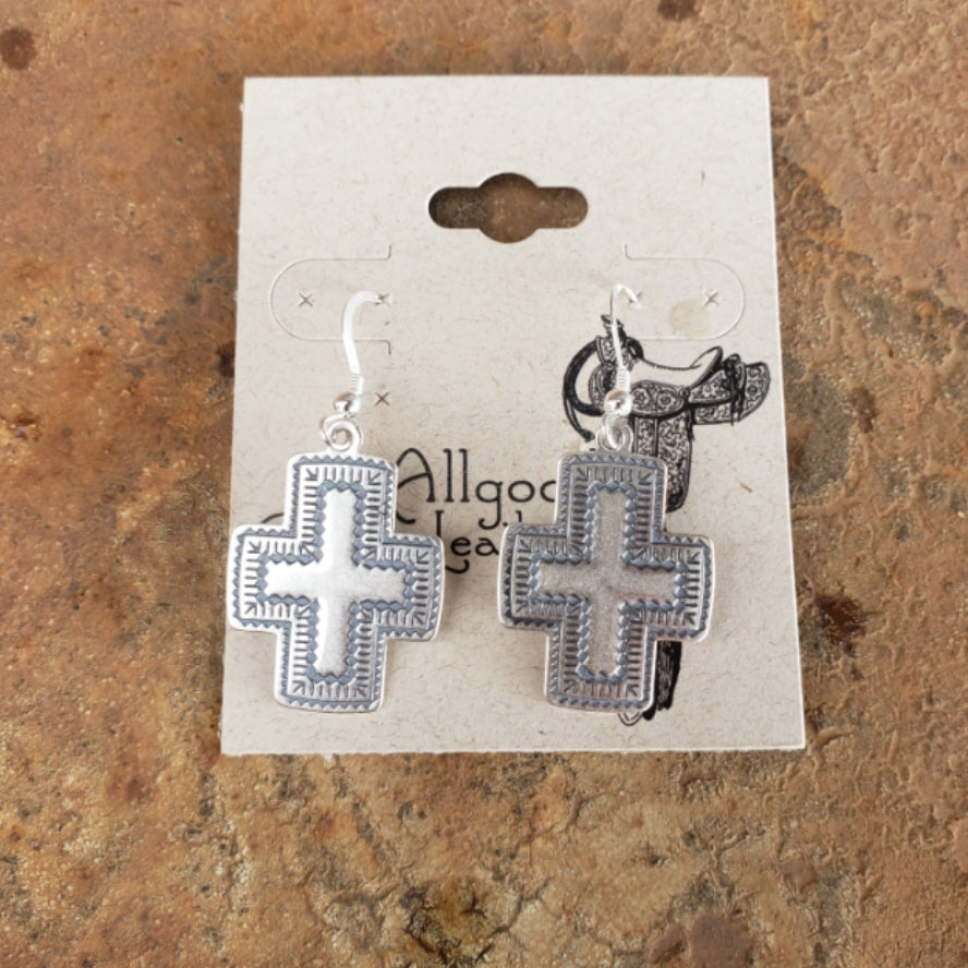 Silver Cross Earrings
