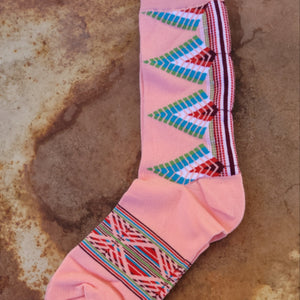 Socks - ACE - Pink Southwestern Print