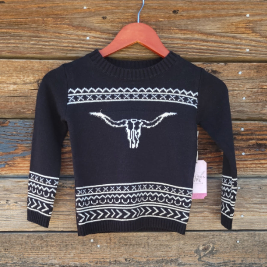 Cotton and Rye - Kid's Longhorn Sweater - Black