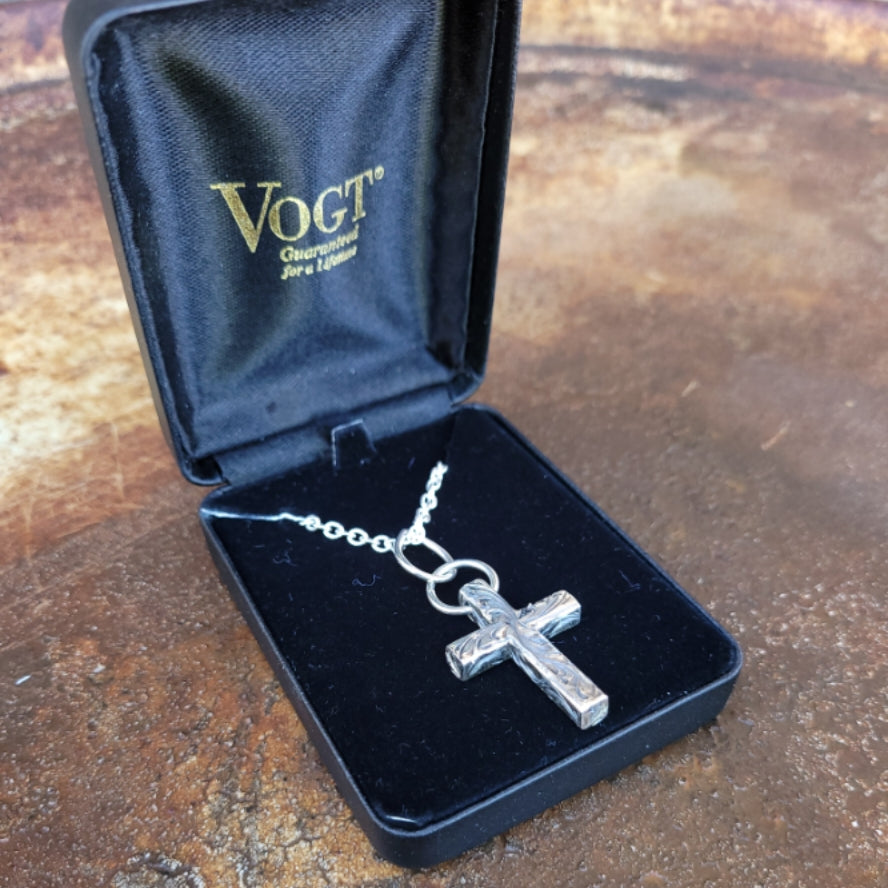 Vogt - Engraved Cross Necklace